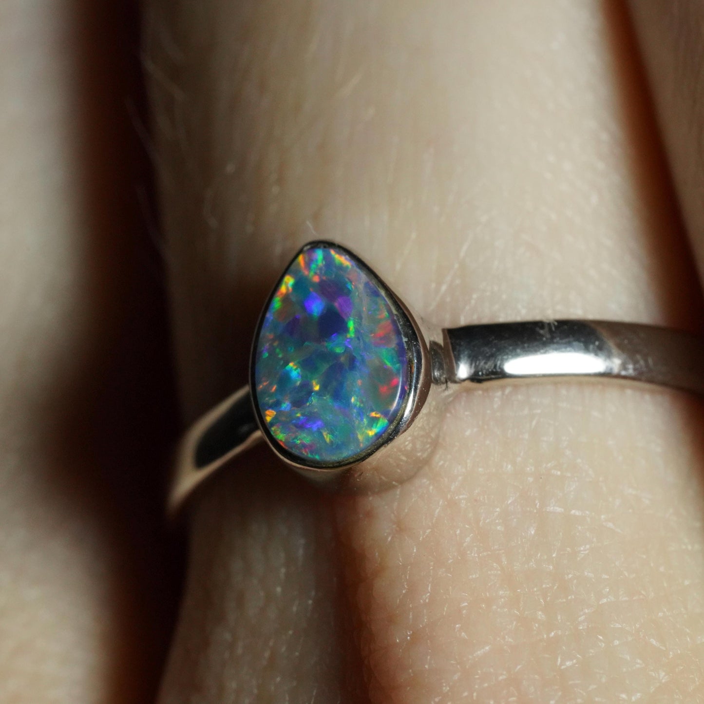 Australian Opal Ring | Sterling Silver | Size 6