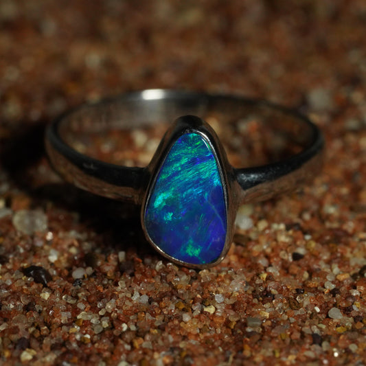 Australian Opal Ring | Sterling Silver | Size 6