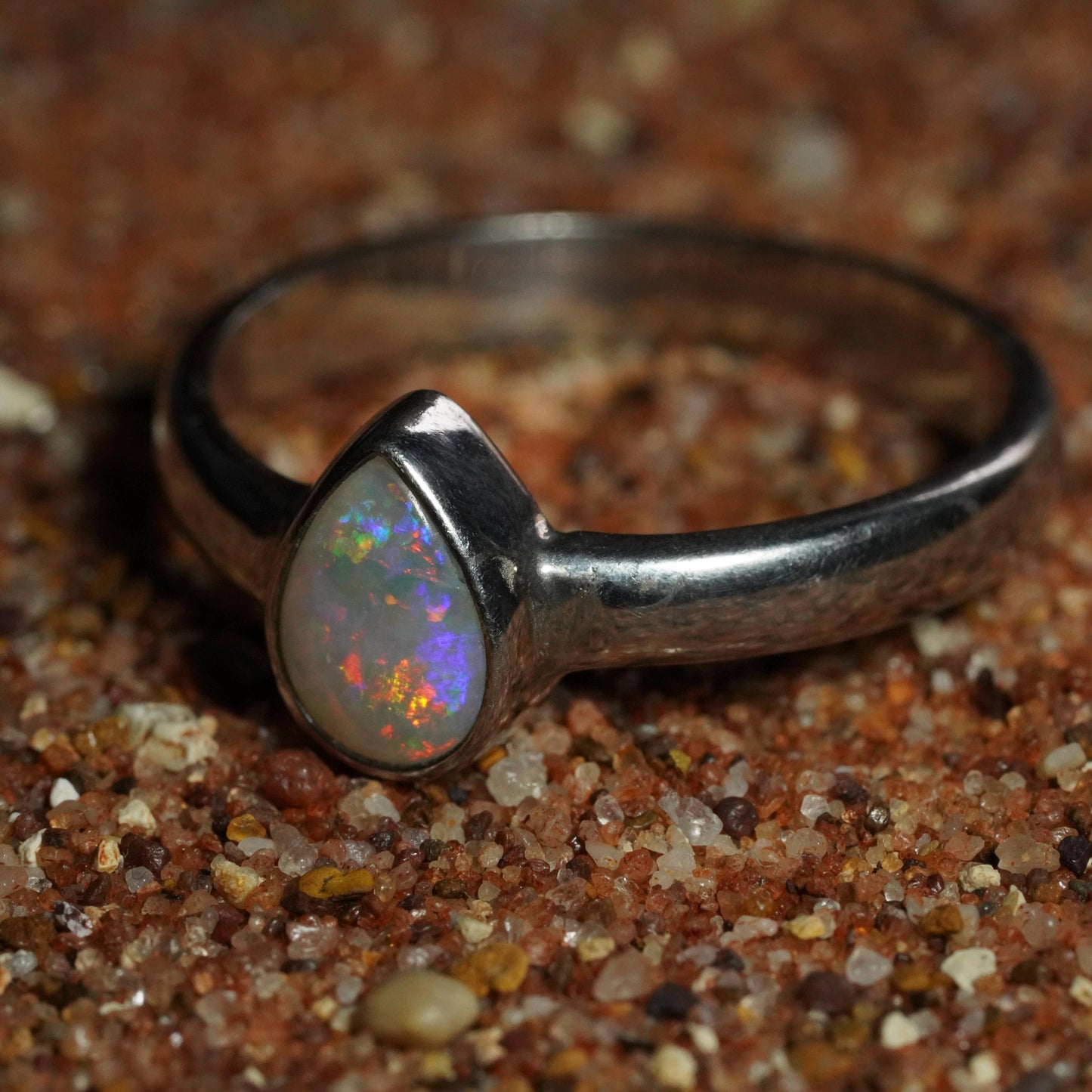 Australian Opal Ring | Sterling Silver | Size 6