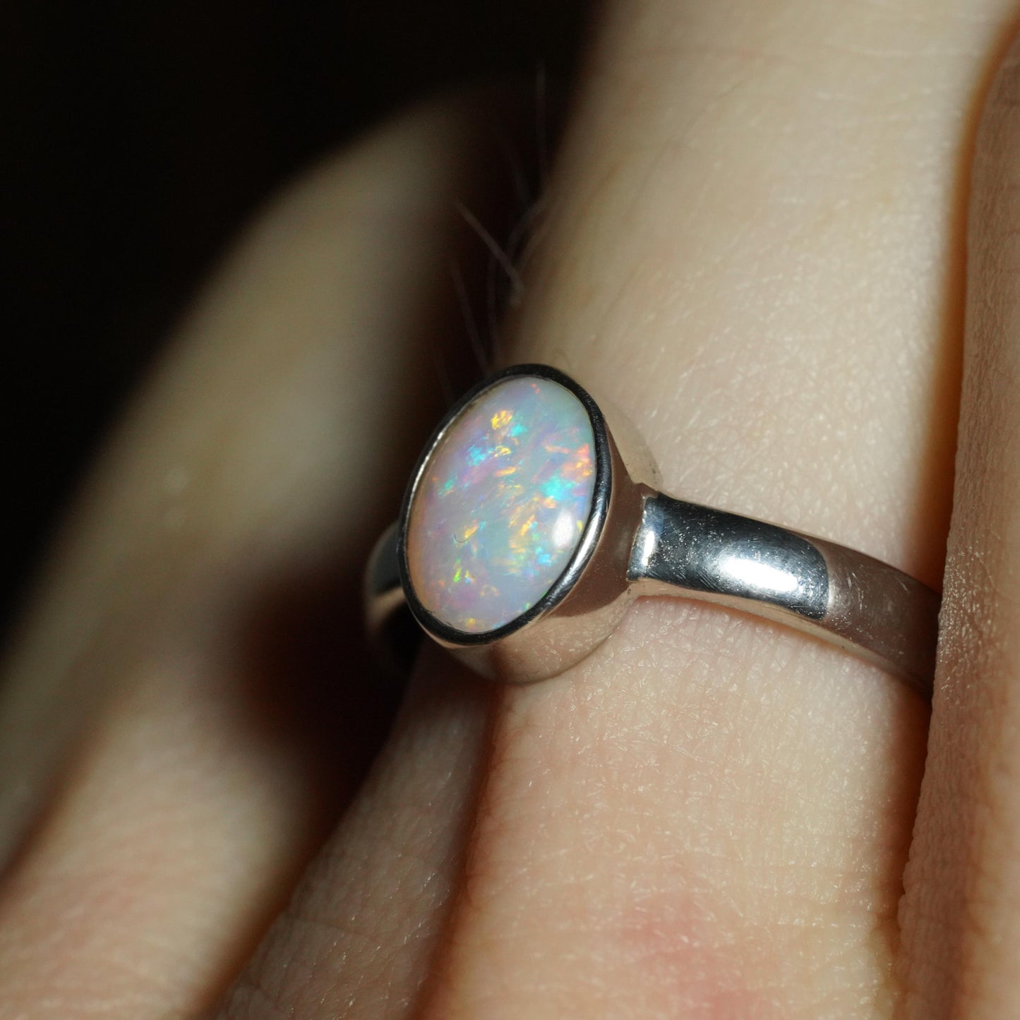 Australian Opal Ring | Sterling Silver | Size 6