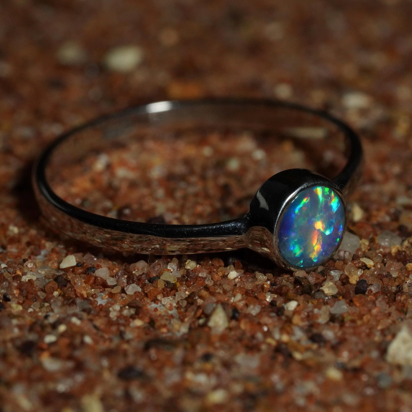 Australian Opal Doublet Ring | Sterling Silver | Size 7