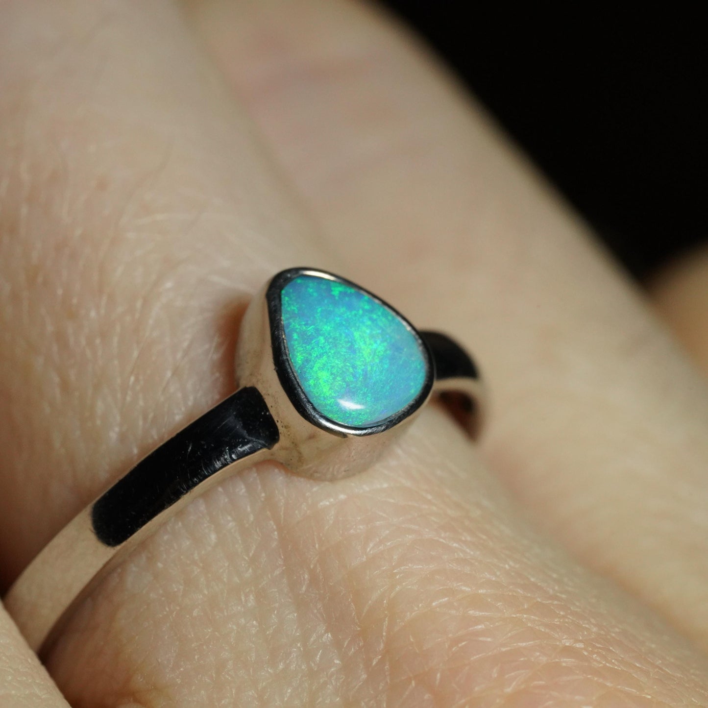 Australian Opal Ring | Sterling Silver | Size 7