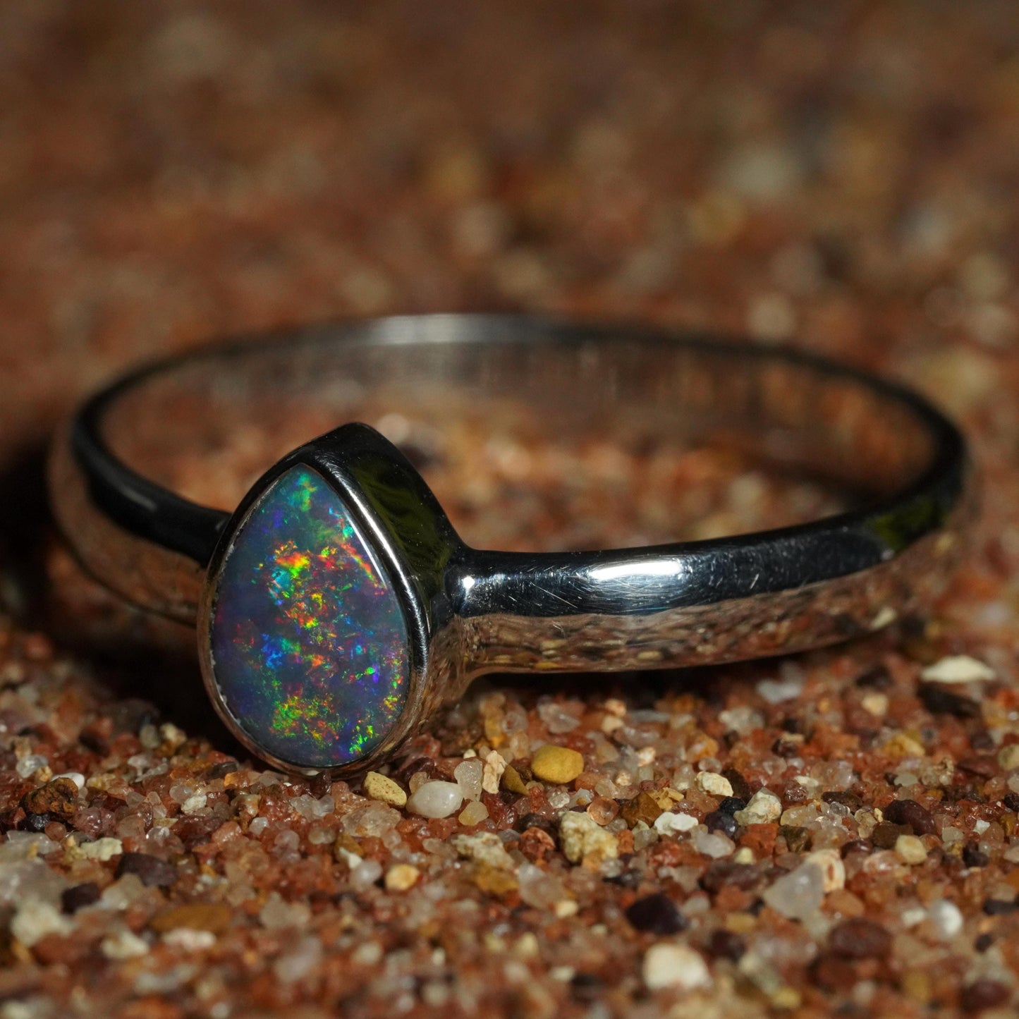 Australian Opal Doublet Ring | Sterling Silver | Size 9