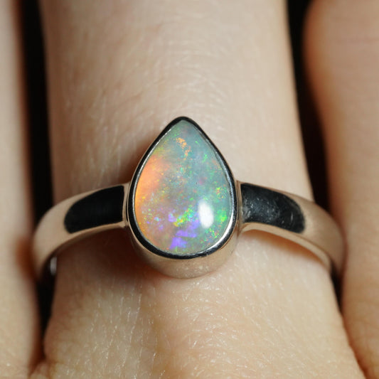 Australian Opal Ring | Sterling Silver | Size 7