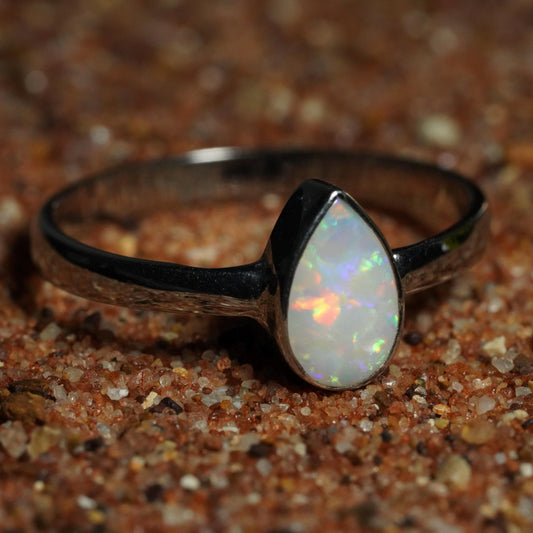 Australian Opal Ring | Sterling Silver | Size 7