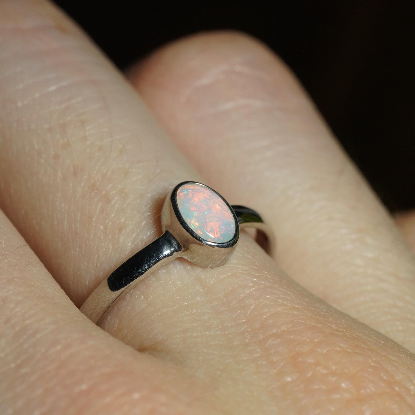 Australian Opal Ring | Sterling Silver | Size 7