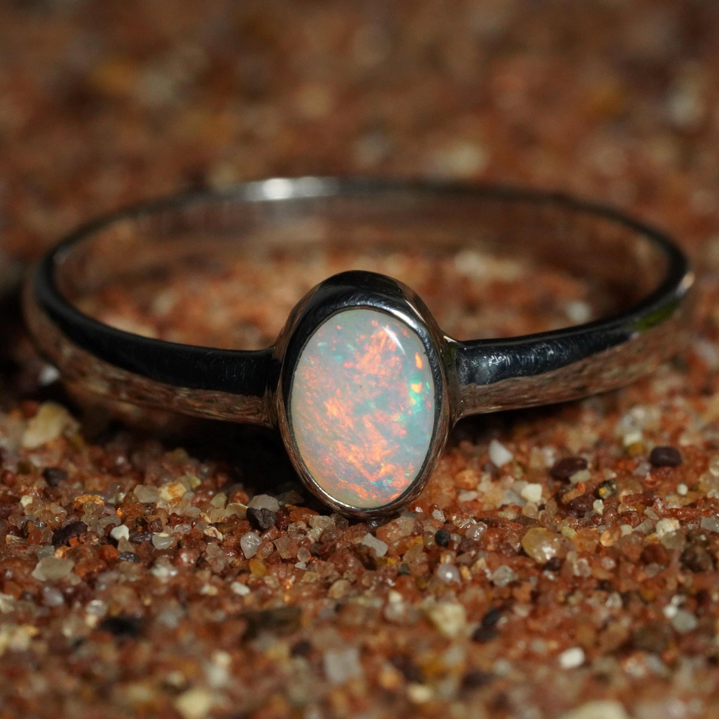 Australian Opal Ring | Sterling Silver | Size 7