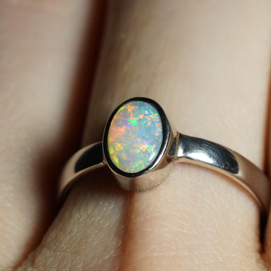 Australian Opal Ring | Sterling Silver | Size 7