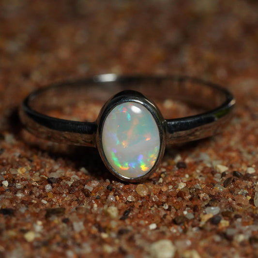 Australian Opal Ring | Sterling Silver | Size 7