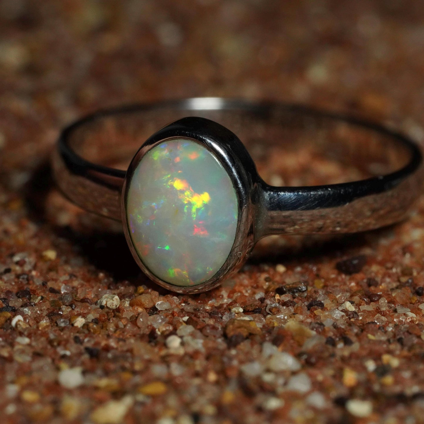 Australian Opal Ring | Sterling Silver | Size 7