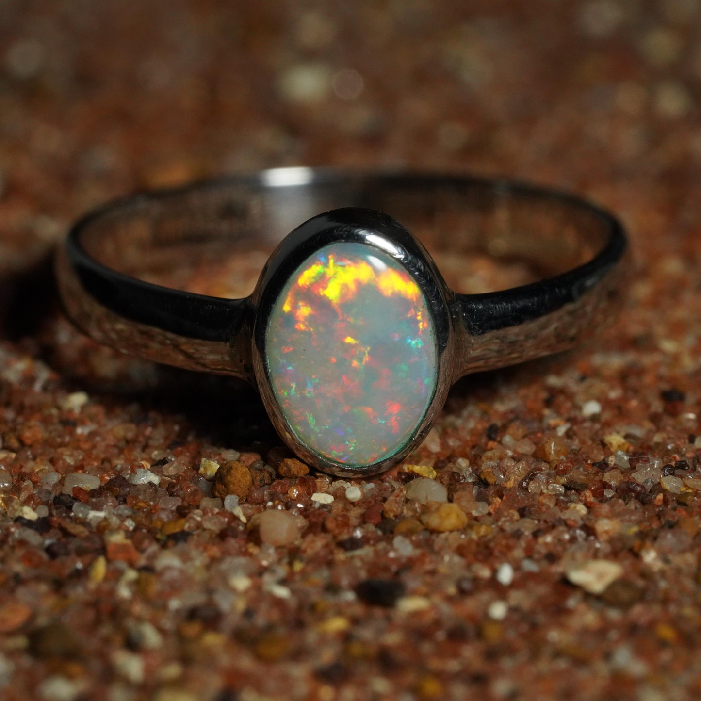 Australian Opal Ring | Sterling Silver | Size 7