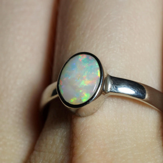 Australian Opal Ring | Sterling Silver | Size 7