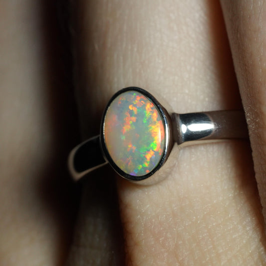 Australian Opal Ring | Sterling Silver | Size 7