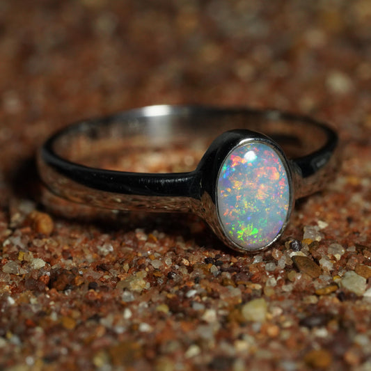 Australian Opal Ring | Sterling Silver | Size 7