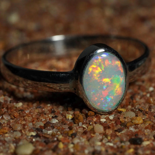 Australian Opal Ring | Sterling Silver | Size 7