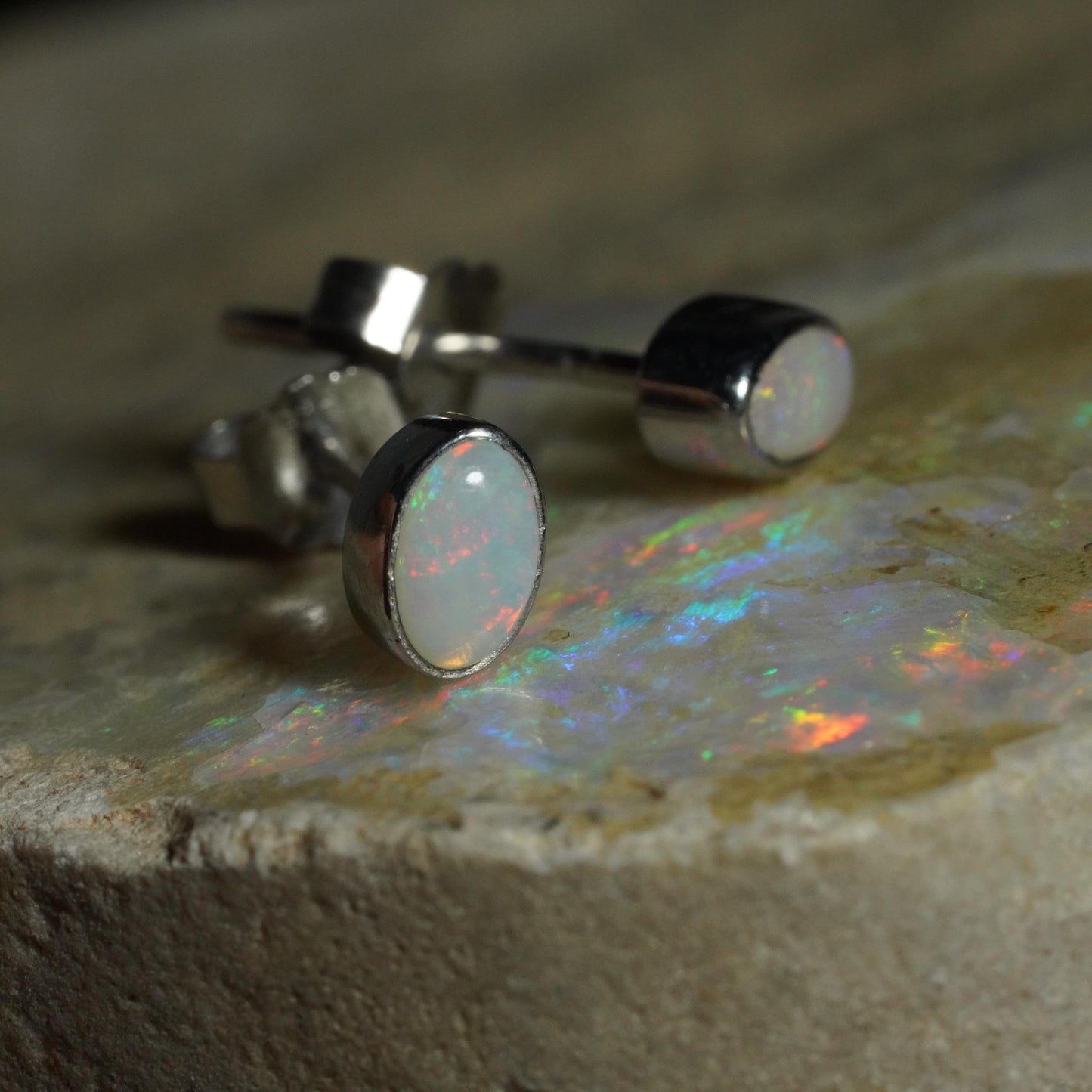 Australian Solid Opal Earrings