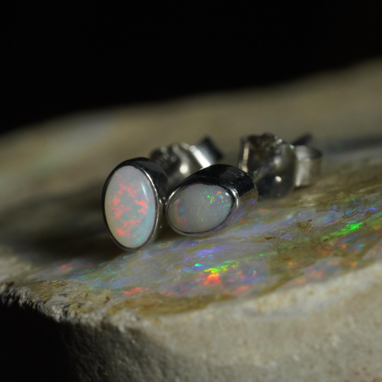 Australian Solid Opal Earrings