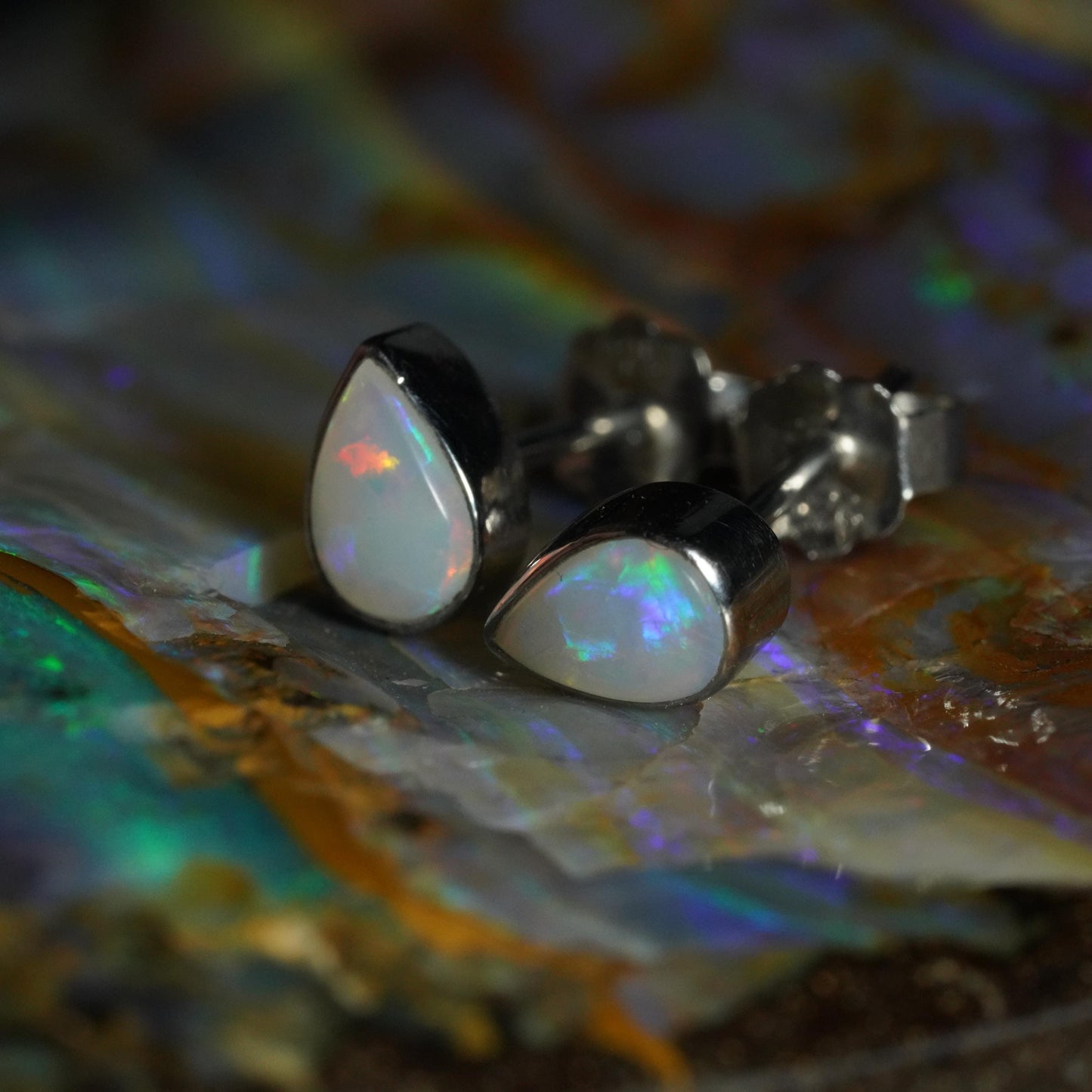 Australian Solid Opal Earrings