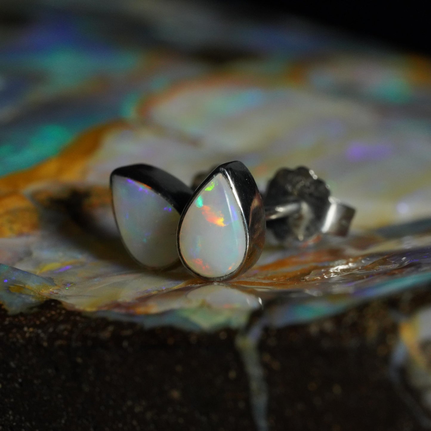Australian Solid Opal Earrings