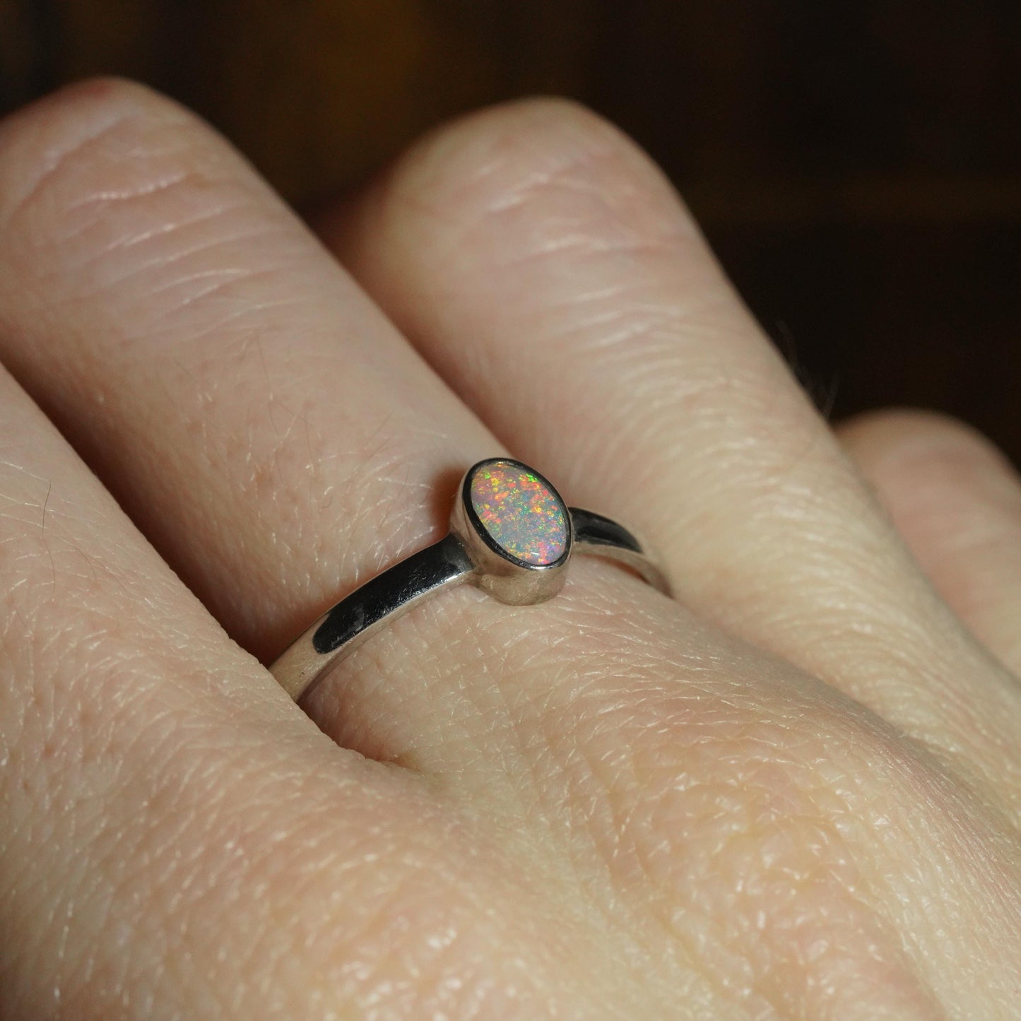 Australian Opal Ring | Sterling Silver | Size 10