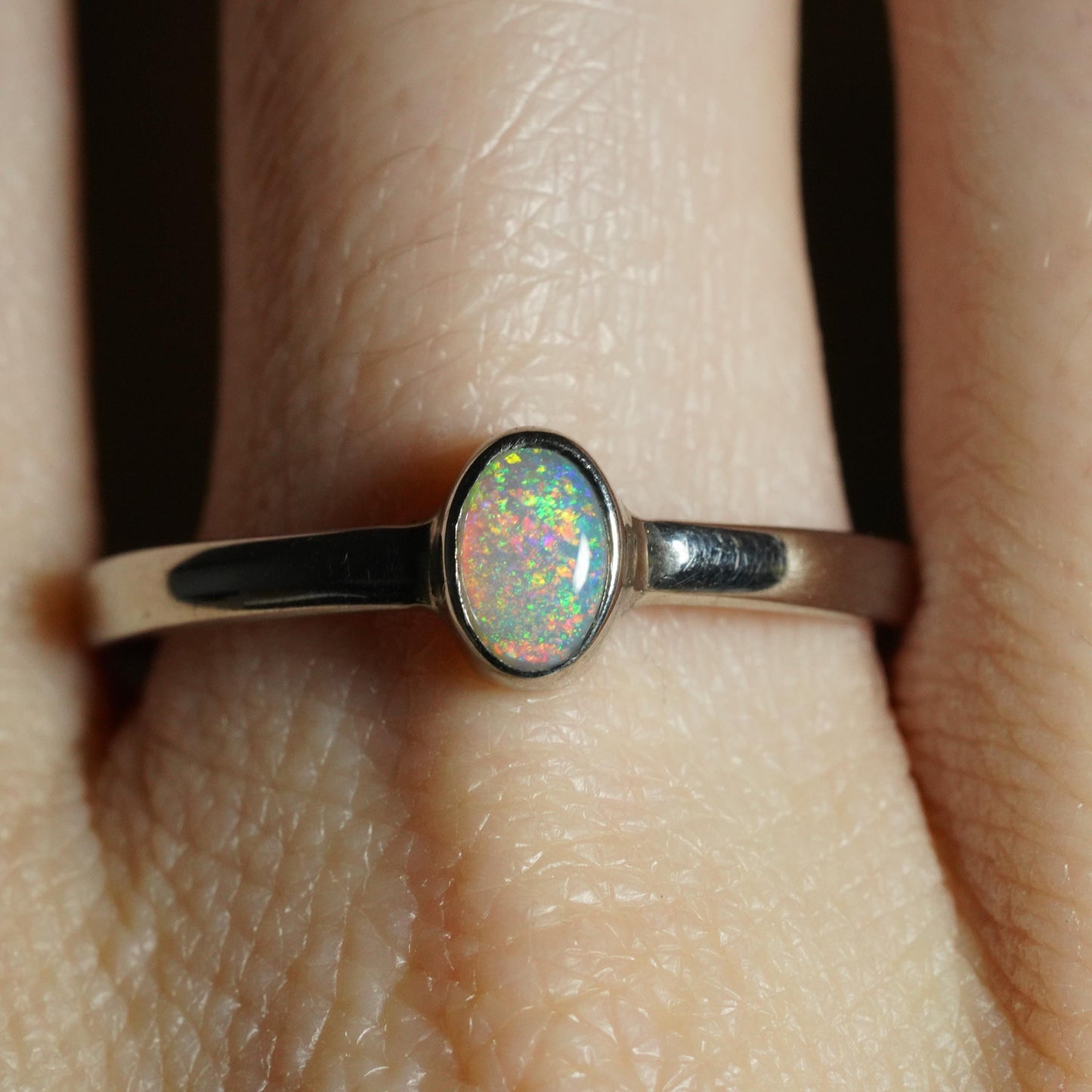 Australian Opal Ring | Sterling Silver | Size 10