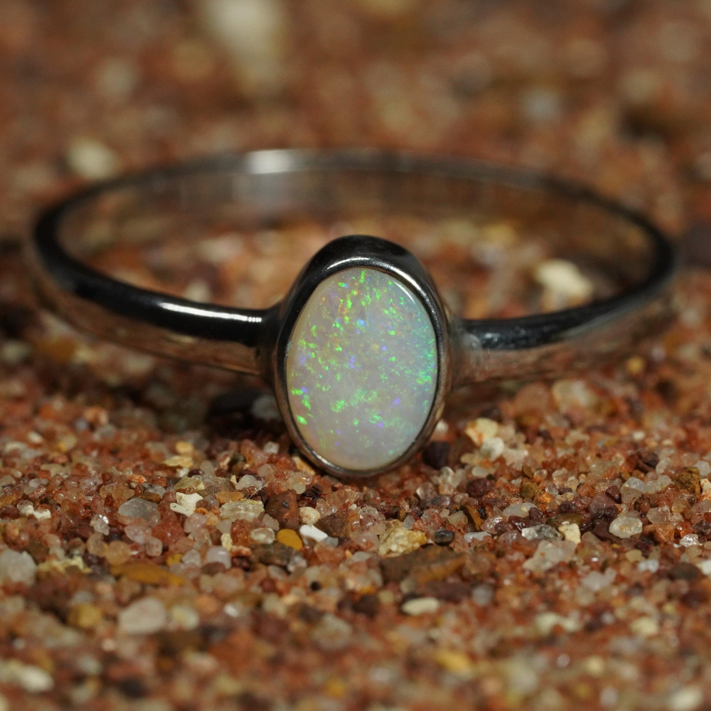 Australian Opal Ring | Sterling Silver | Size 10