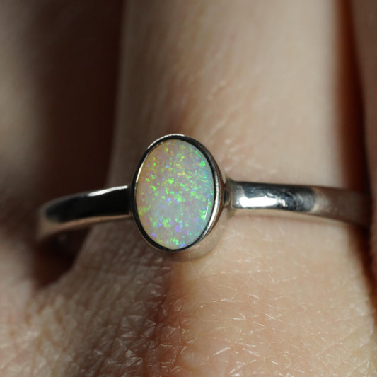 Australian Opal Ring | Sterling Silver | Size 10
