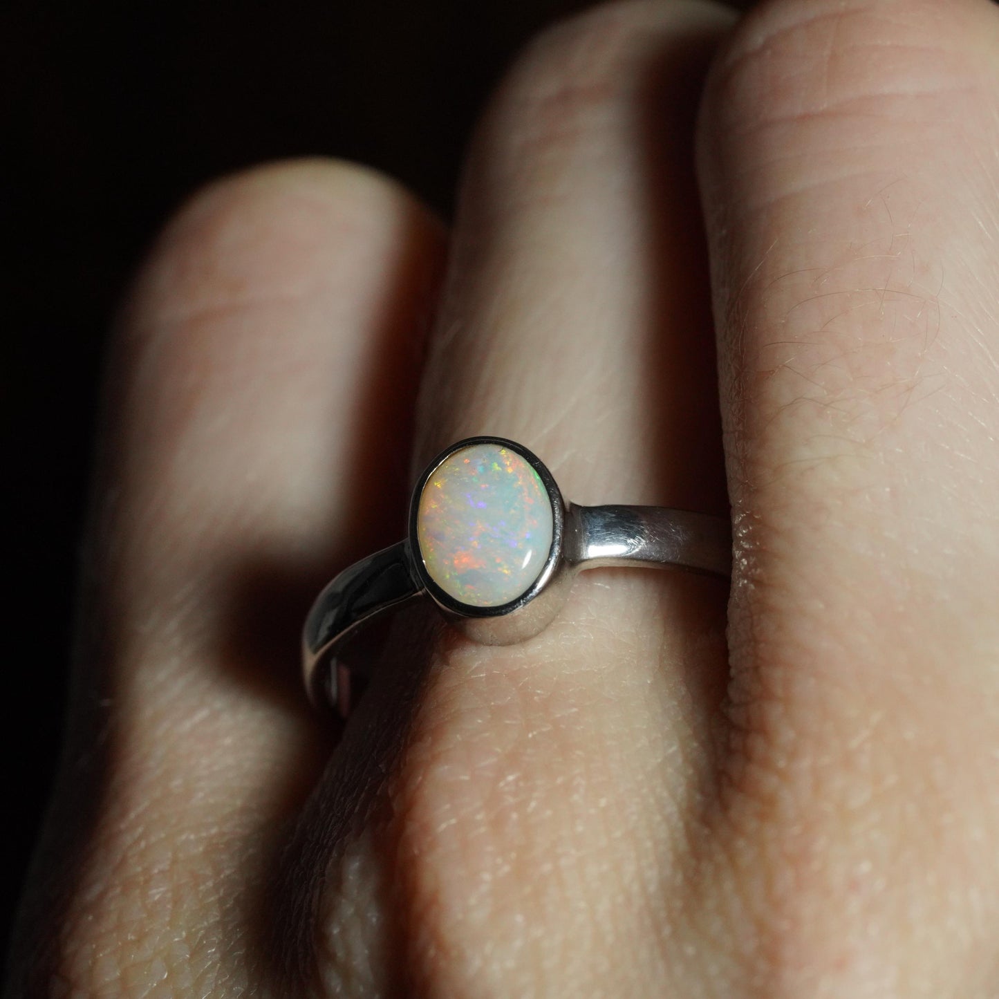 Australian Opal Ring | Sterling Silver | Size 10