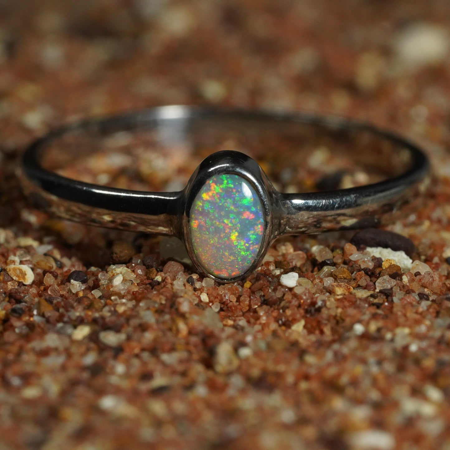 Australian Opal Ring | Sterling Silver | Size 10