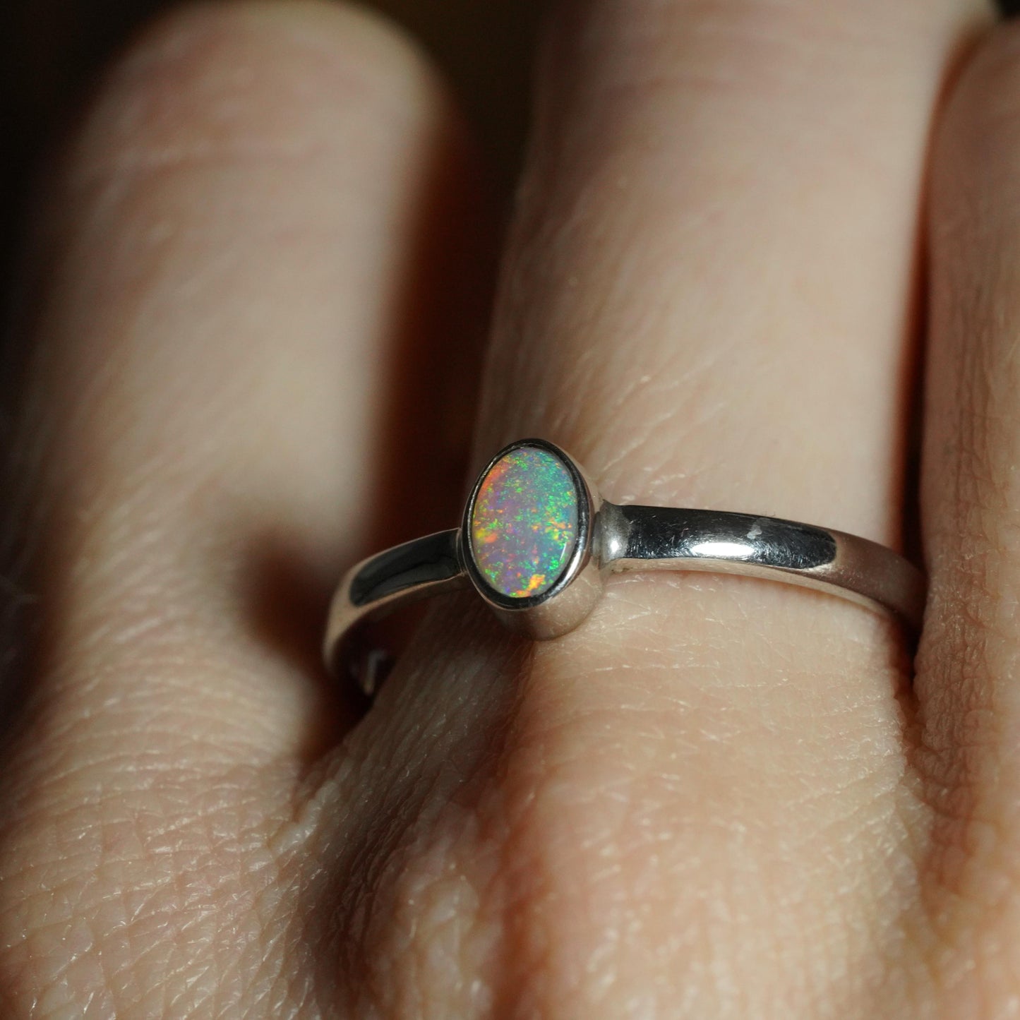 Australian Opal Ring | Sterling Silver | Size 10