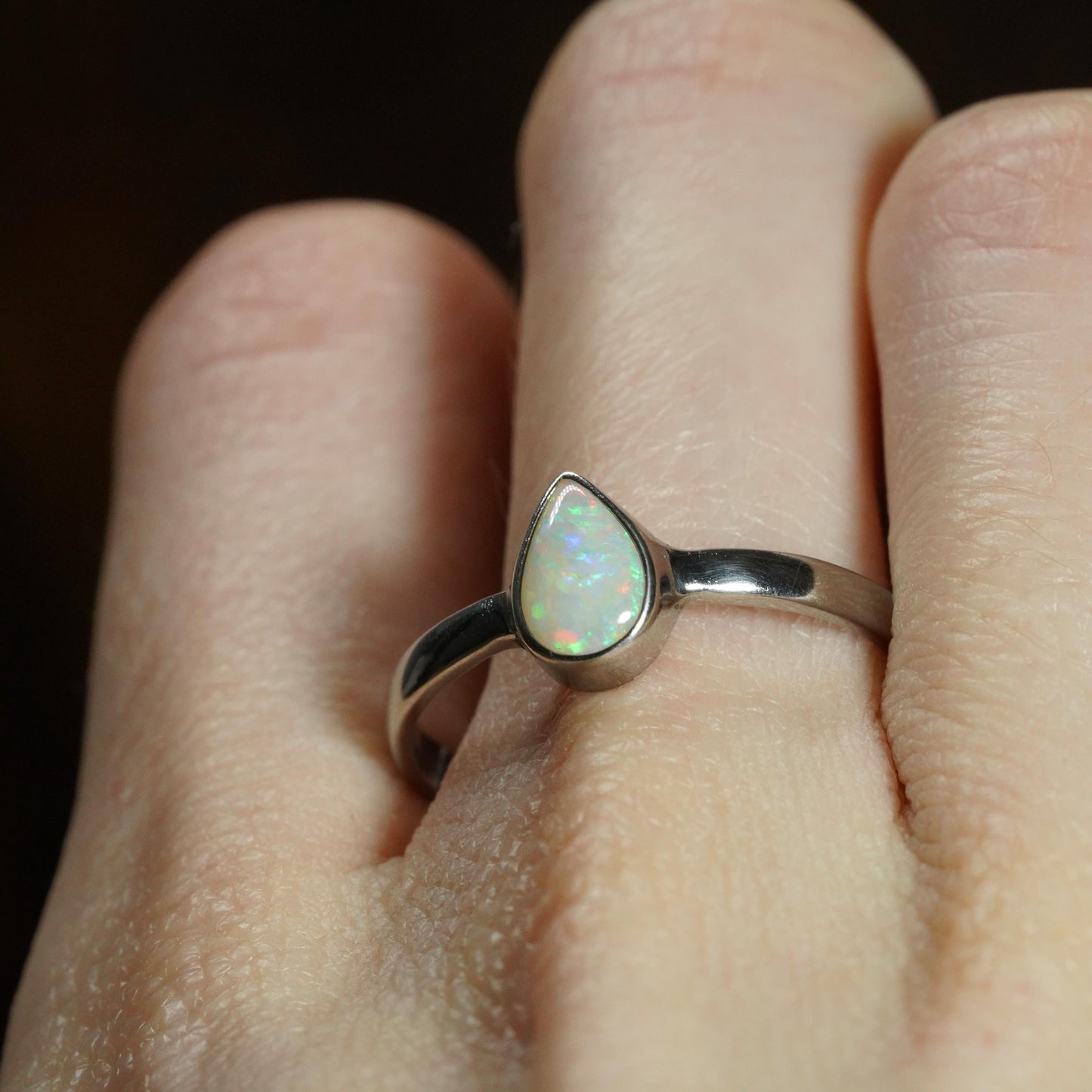Australian Opal Ring | Sterling Silver | Size 10