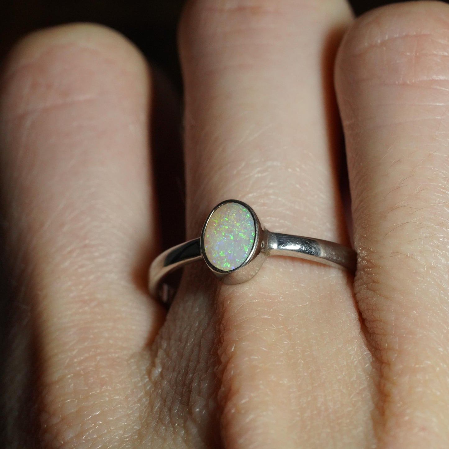 Australian Opal Ring | Sterling Silver | Size 10