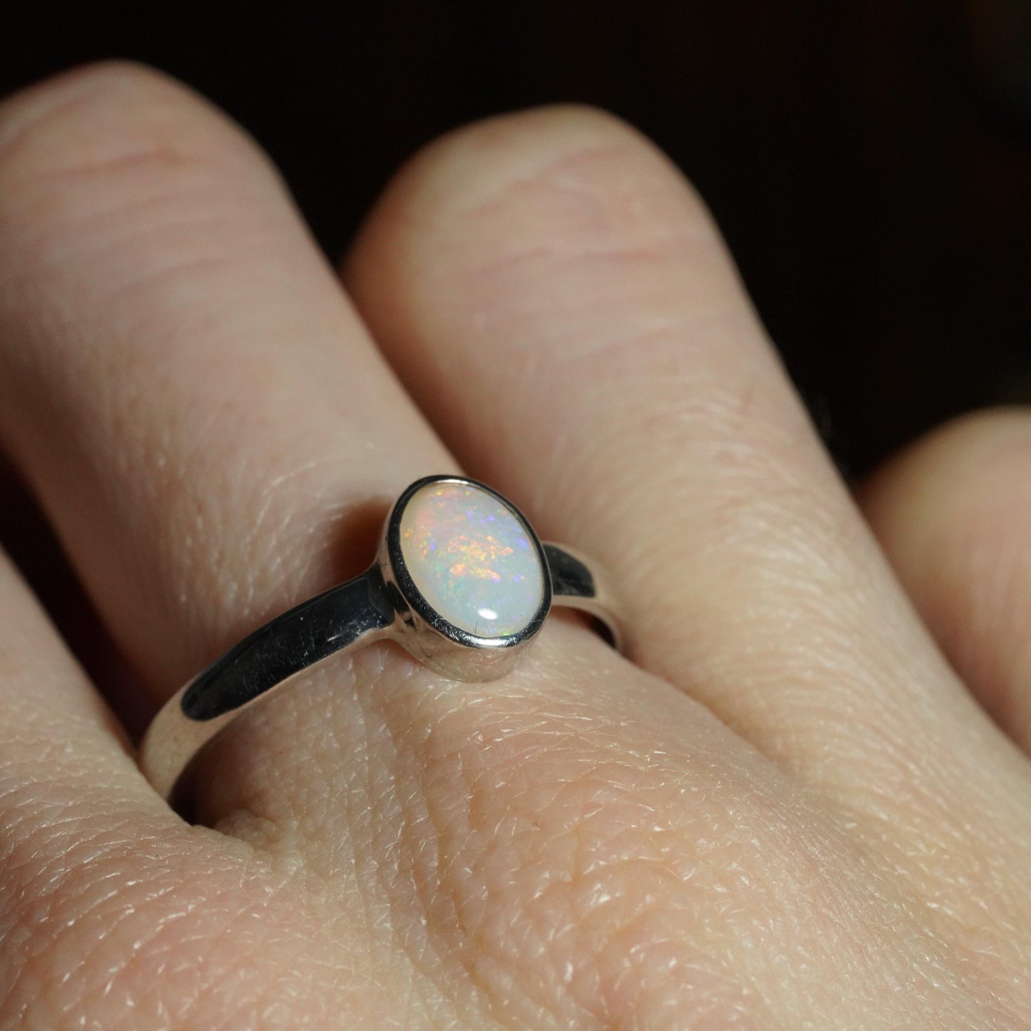Australian Opal Ring | Sterling Silver | Size 10