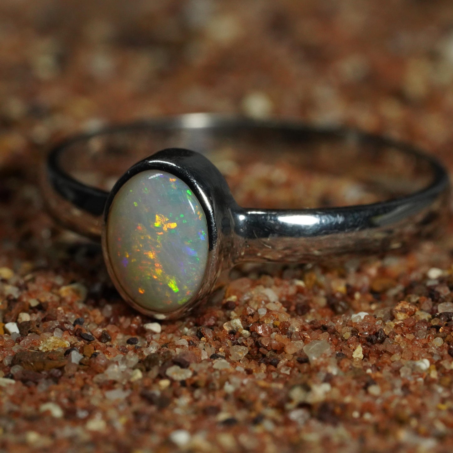 Australian Opal Ring | Sterling Silver | Size 10