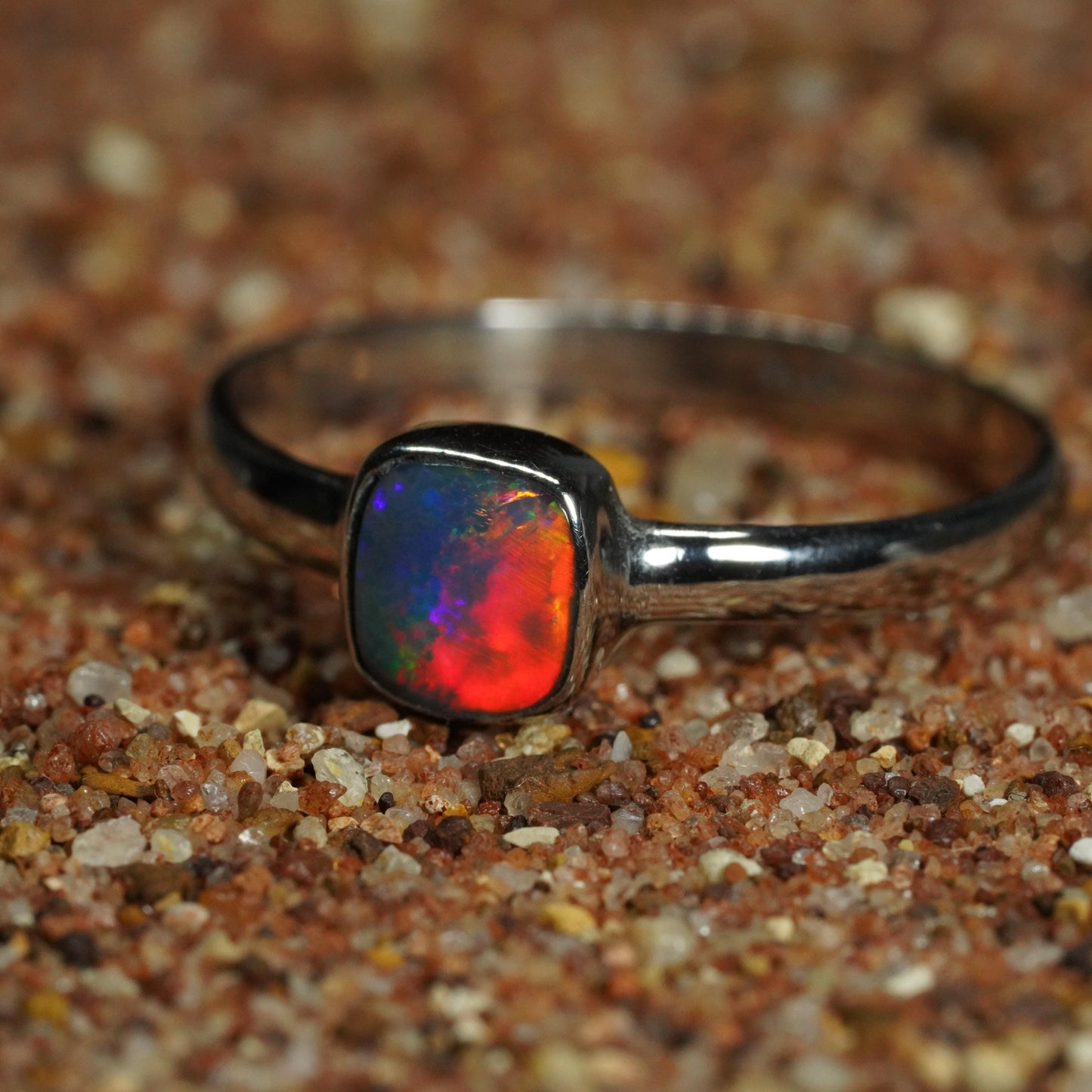 Australian Opal Doublet Ring | Sterling Silver | Size 7