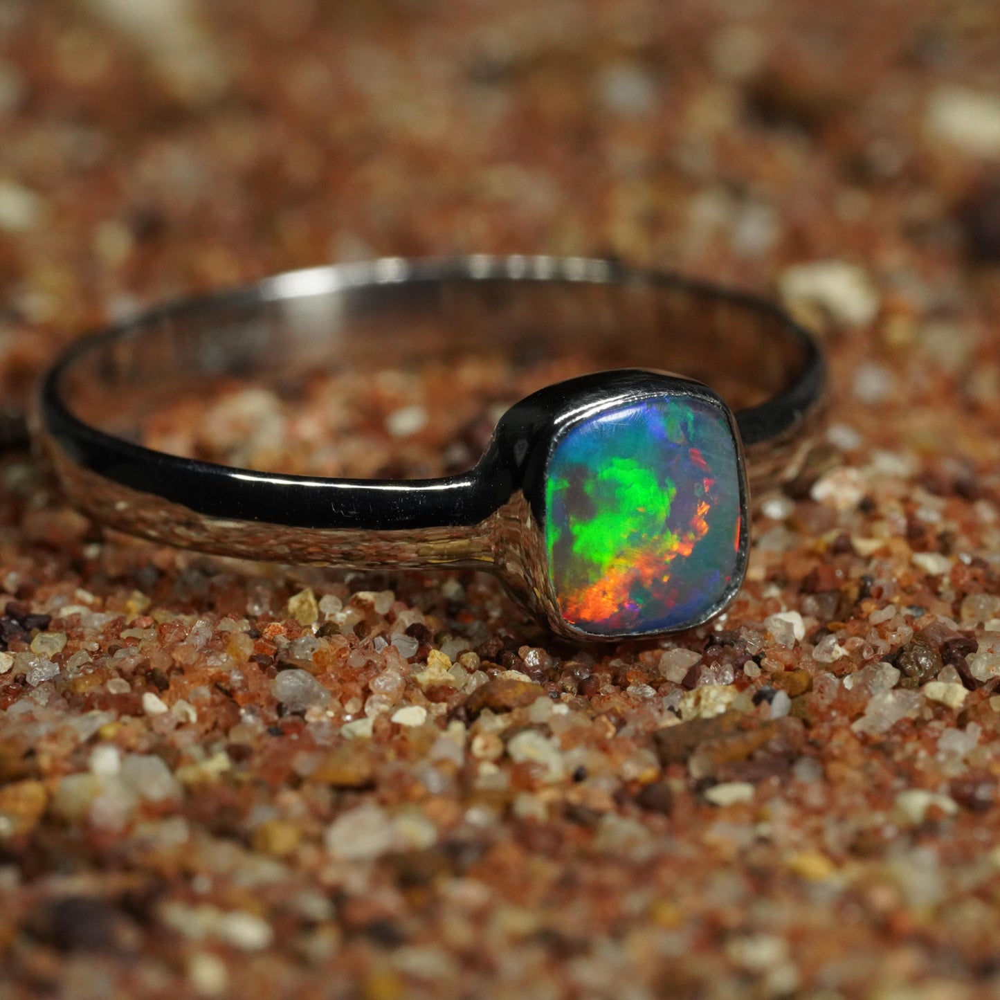 Australian Opal Doublet Ring | Sterling Silver | Size 7