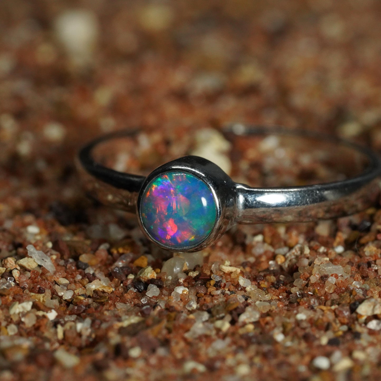 Australian Opal Doublet Ring | Sterling Silver | Size 7