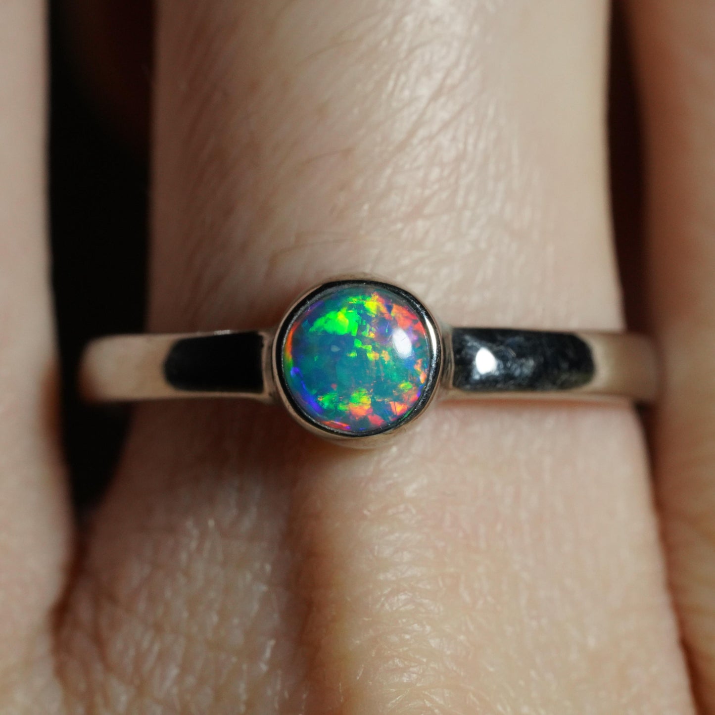 Australian Opal Doublet Ring | Sterling Silver | Size 7